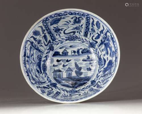 A Chinese blue and white bowl