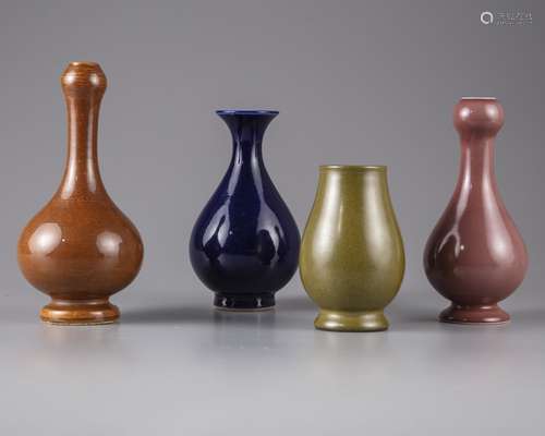 Four Chinese monochrome vases