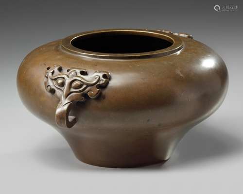 A Chinese bronze 'taotie' censer