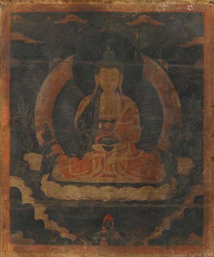 A Tibetan thangka of Shakyamuni