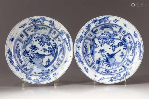 Two Chinese blue and white dishes