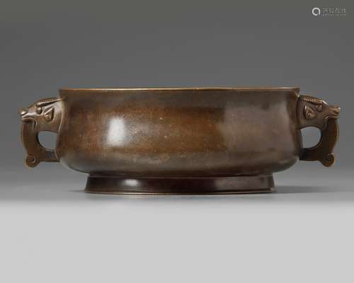 A Chinese bronze censer