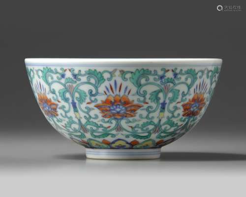 A Chinese doucai 'flower scroll' bowl