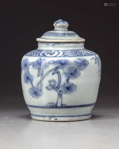 A Chinese blue and white jar and cover