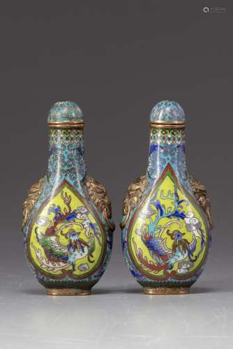 Two Cloisonné snuff bottles