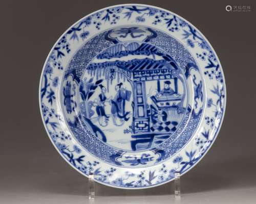 A Chinese blue and white