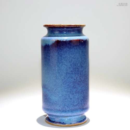 A Chinese Flambe-Glazed Porcelain Vase