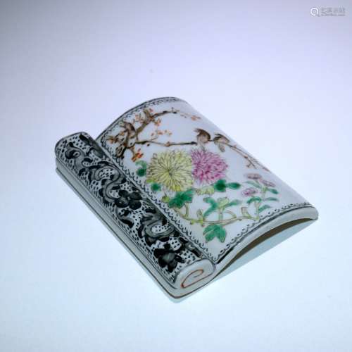 A Chinese Famille-Rose Porcelain Arm Rest