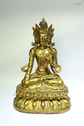 A Chinese Gilt Bronze Buddha