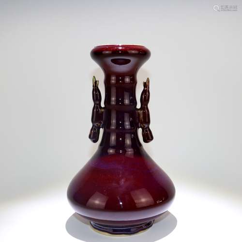 A Chinese Flambe-Glazed Porcelain Vase