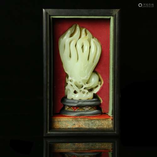 A Chinese Carved Jade Buddha Hand
