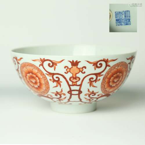 A Chinese Iron-Red Porcelain Bowl