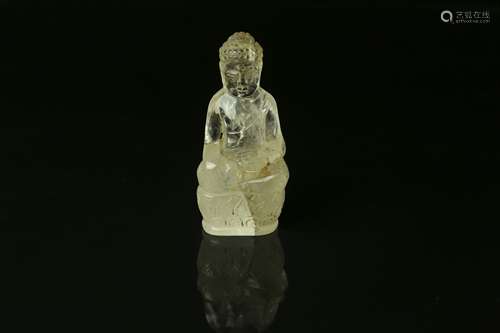 A Chinese Carved Crystal Buddha