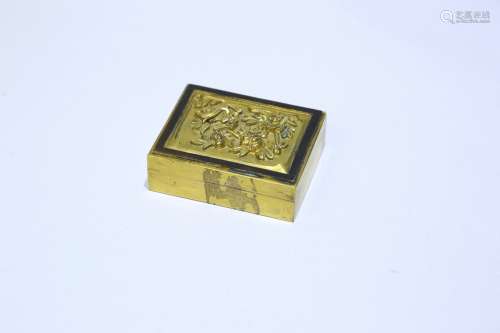 A Chinese Gilt Bronze Incense Box with Cover