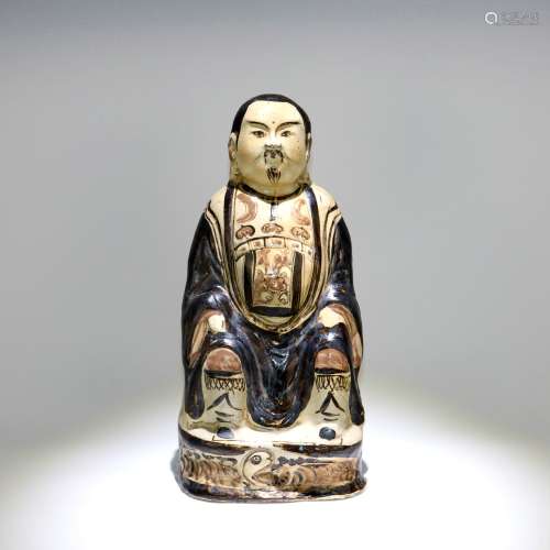 A Chinese Cizhou Porcelain Figure of King