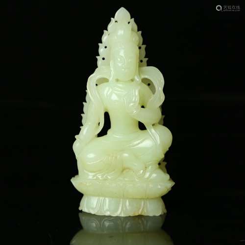 A Chinese Carved Jade Buddha