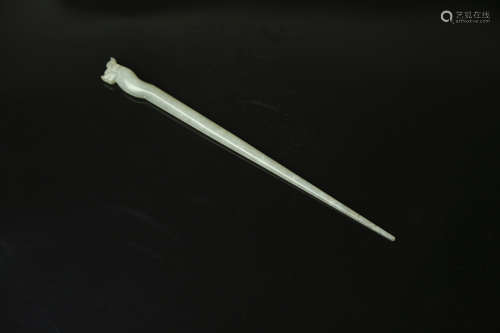 A Chinese Carved Jade Hair Pin