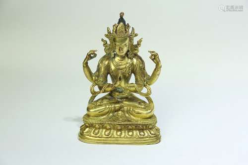 A Chinese Gilt Bronze Buddha