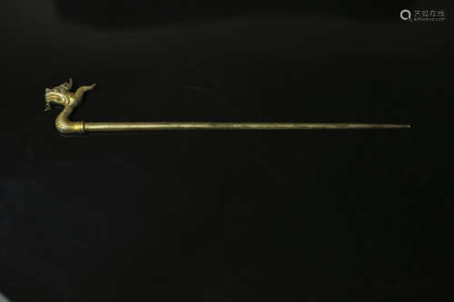 A Chinese Gilt Bronze Hair Pin