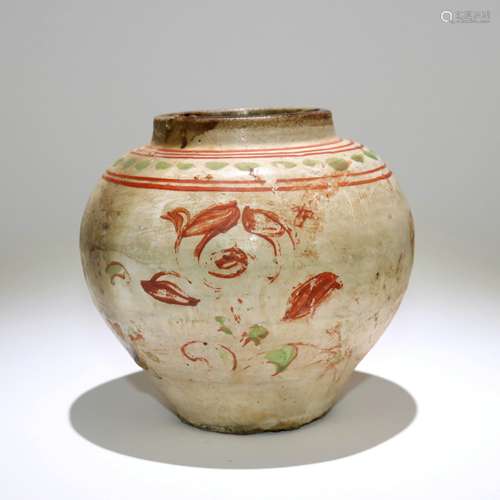 A Chinese Red Glazed Porcelain Jar