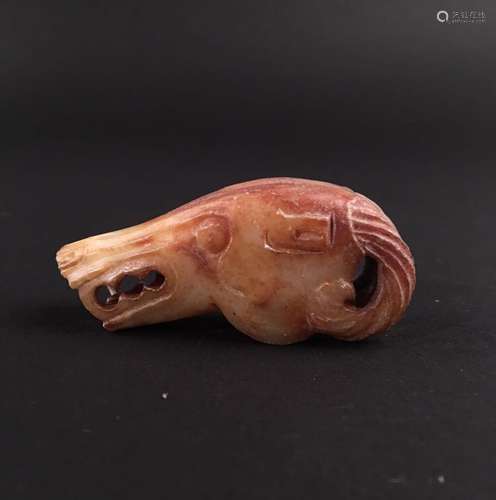 Chinese Archaic Jade Ram Head