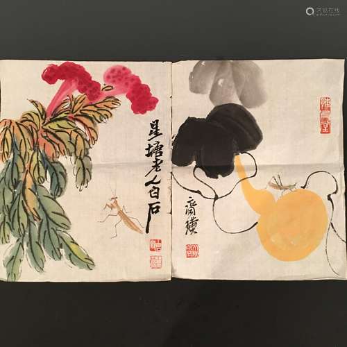 Chinese Water Color Painting, Baishi Signature