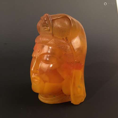 Chinese Amber Buddha Head