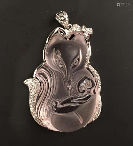 Chinese Crystal 'Fox' Pendant