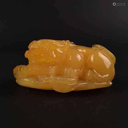 Chinese Amber 'Ruishou' Figure