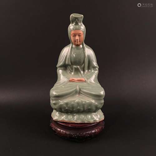 Chinese Longquan Ware Buddha Statue