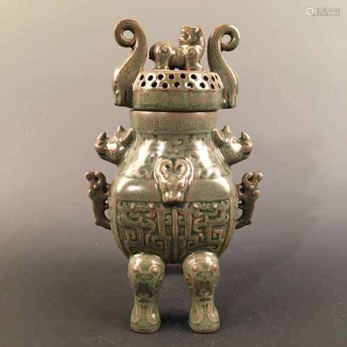 Chinese Celdon Glazed Censer