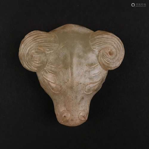 Chinese Archaic Jade Ram Head