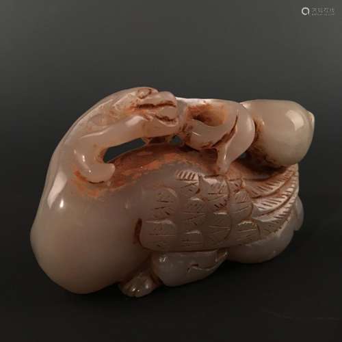 Chinese Archaic 'Goose has Lotus in Mouth' Jade