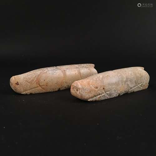 A Pair of Chinese Archaic Jade Pig