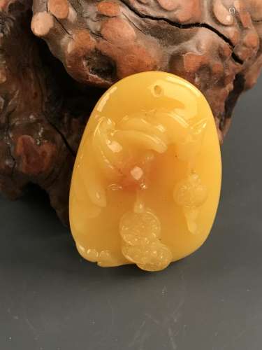 Chinese Amber Pendant