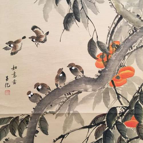 Chinese Hanging Scroll of 'Birds' Painting