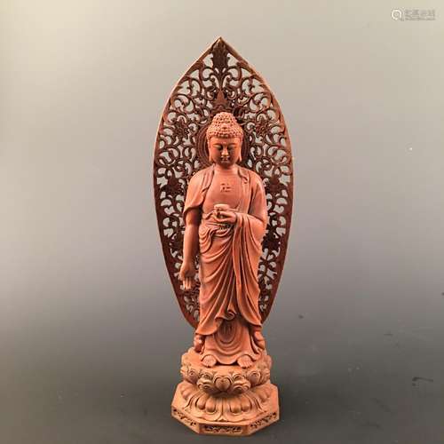 Chinese Boxwood Buddha Statue