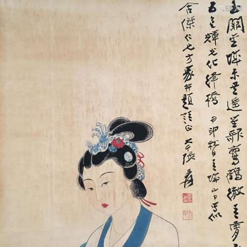 Chinese Hanging Scroll of  'Beauty' Painting