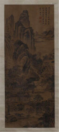 CHINESE SCROLL PAINTING OF MOUNTAIN VIEWS