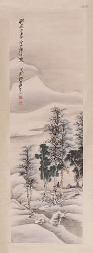 CHINESE SCROLL PAINTING OF MOUNTAIN VIEWS