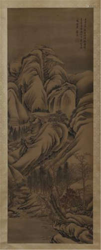 CHINESE SCROLL PAINTING OF MOUNTAIN VIEWS