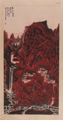 CHINESE SCROLL PAINTING  OF MOUNTAIN VIEWS