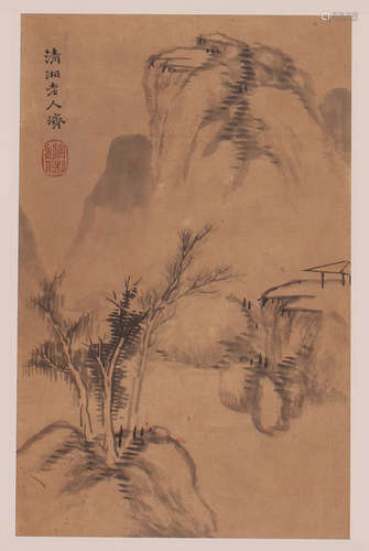 CHINESE SCROLL PAINTING OF MOUNTAIN VIEWS