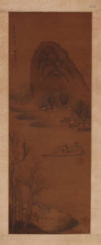 CHINESE SCROLL PAINTING OF MOUNTAIN VIEWS