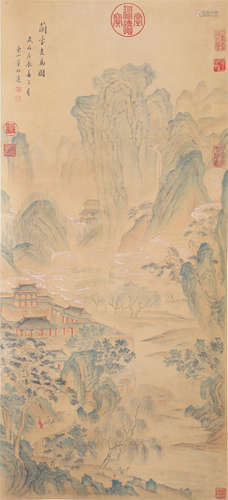 CHINESE SCROLL PAINTING OF MOUNTAIN VIEWS