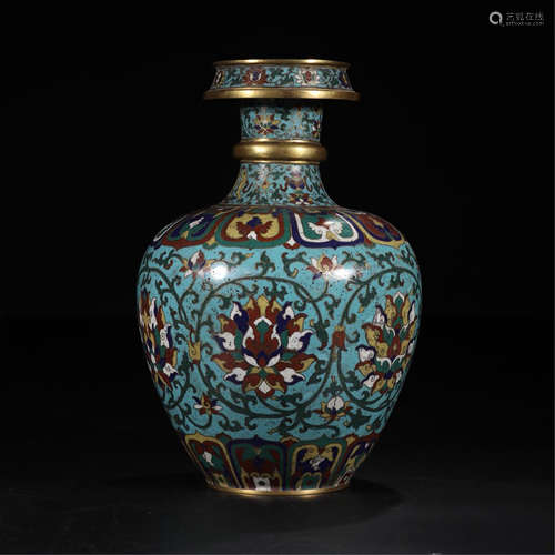 CHINESE CLOISONNE VASE QING DYNASTY