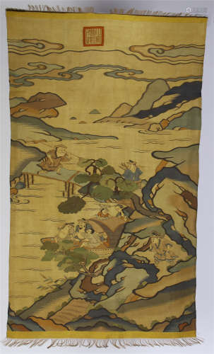 CHINESE KESI EMBROIDERY MOUNTAIN VIEWS TAPESTRY