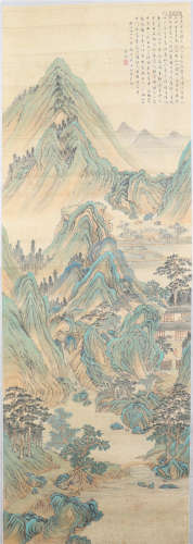 CHINESE SCROLL PAINTING OF MOUNTAIN VIEWS