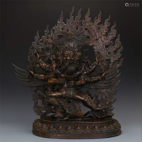 TIBETAN BRONZE STANDING MAHAKALA