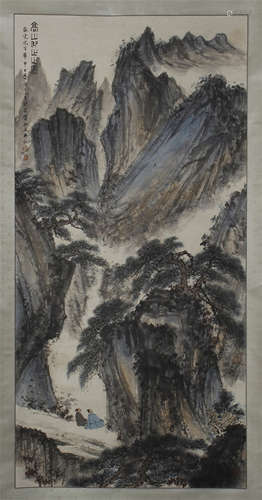 CHINESE SCROLL PAINTING OF MOUNTAIN VIEWS